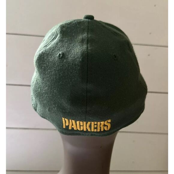NFL Green Bay Packers New Era 39Thirty Stretch Fitted Hat Cap Silver Logo M/L - Picture 3 of 6